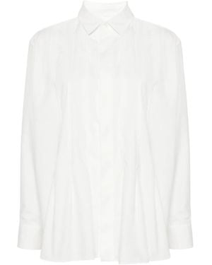Sacai Pleat-Detail Poplin Shirt - White