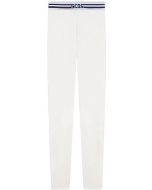 Gcds Leggins Con Logo En La Cinturilla - Blanco