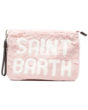 MC2 Saint Barth Pochette Parisienne En Fourrure Artificielle À Logo Intarsia - Pink