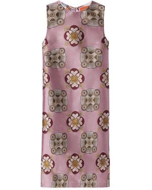 La DoubleJ Floral-Print Sleeveless Midi Dress - Purple