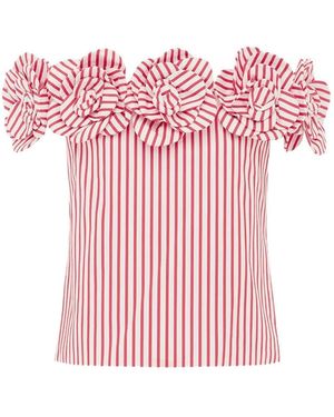 LEO LIN Gestreifte Bluse Mit Blumen - Pink