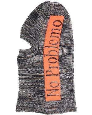 Aries Slogan-Print Knitted Balaclava - Blue