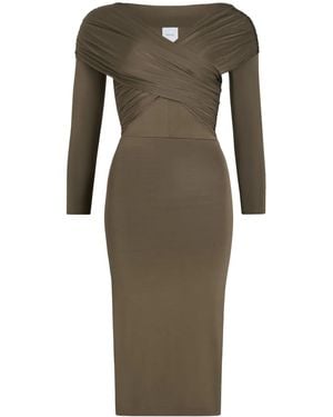 Patou Jersey Wrap Midi Dress - Gray