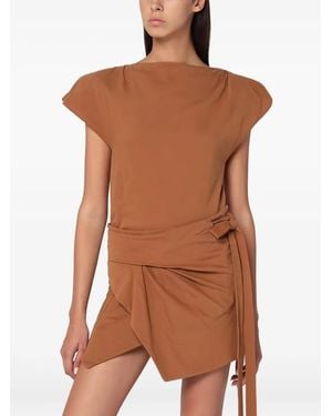 Isabel Marant Wrap-Effect Mini Dress - Brown