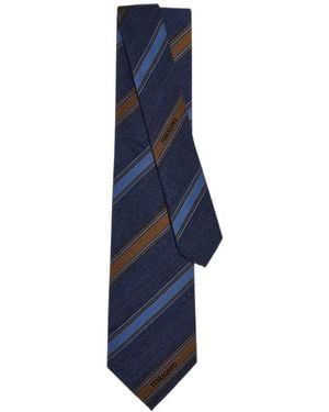 Ferragamo Regimental Jacquard Tie - Blue