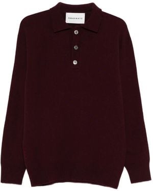 Amaranto Jersey Con Cuello Y Botones - Morado