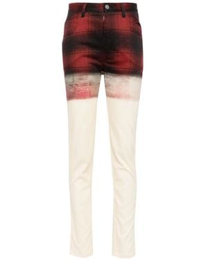 Maison Margiela Checked Skinny Jeans - Red