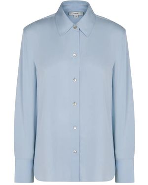Vince Stretch Silk Shirt - Blue