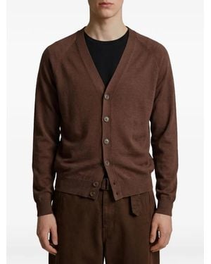 Lemaire Cardigan Ample À Design Torsadé - Brown