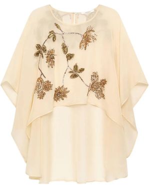 Maliparmi Beaded Embroidered Cape - Natural