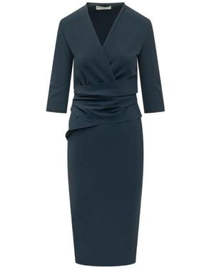 La Petite Robe Di Chiara Boni V-Neck Draped Dress - Blue