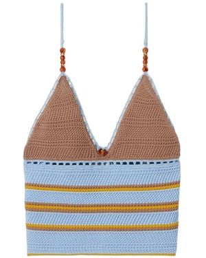Claudie Pierlot Multicolour Crochet Top - Blue