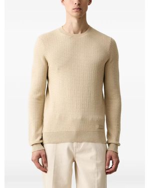 Trussardi Textured-Knit Crew-Neck Sweater - Natural