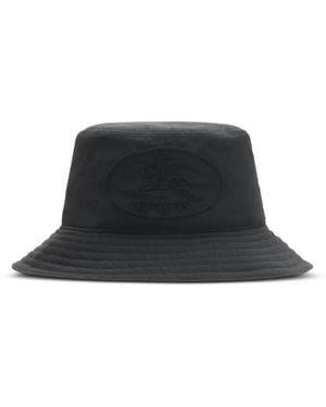 Burberry Knight-Detail Reversible Bucket Hat - Black