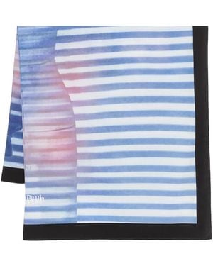 Jean Paul Gaultier Striped Silk Scarf - ブルー