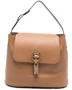 Borbonese Schultertasche Aus Gekörntem Leder - Braun