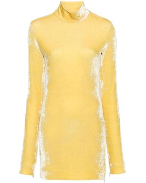 Jil Sander Long-Sleeve Velvet Top - Yellow