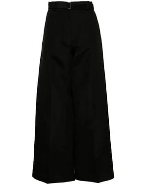 Sacai Pantalones rectos a rayas - Negro