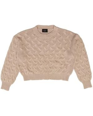 HTC Braided Cable-Knit Jumper - Natural