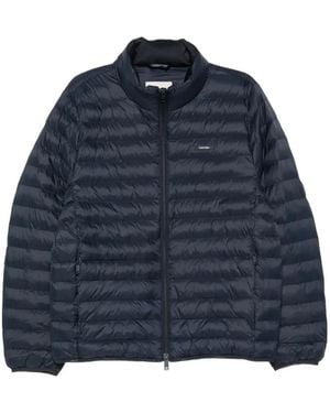 Calvin Klein Quilted Logo-Patch Jacket - Blue
