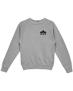 Chrome Hearts Logo-Print Raglan-Sleeve Jumper - Grey