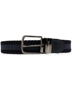 Paul & Shark Woven Logo-Engraved Belt - White