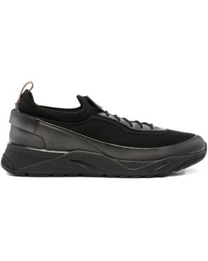 Santoni Paneled Low-Top Sneakers - Black