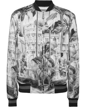 Philipp Plein D'Azur Bomber Jacket - Grey