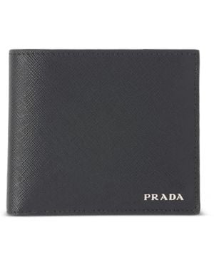 Prada Textured Bi-Fold Wallet - Black