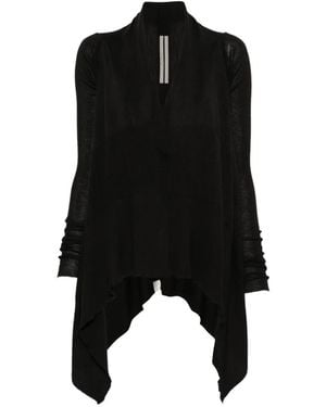 Rick Owens Asymmetric Long-Sleeve Cardigan - Black