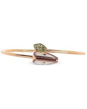 FULLORD Diamond Sapphire Tsavorite Leaf Bracelet - White
