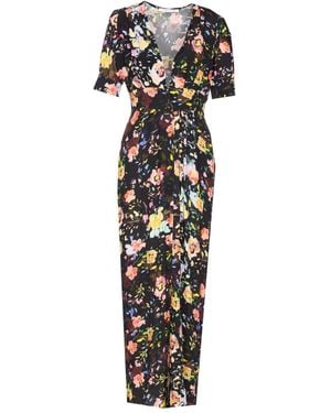 Mar De Margaritas Floral-Print Midi Dress - Black