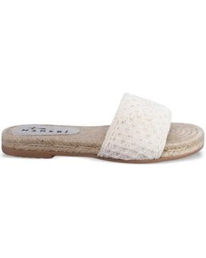 Manebí Crochet Slide Sandals - White