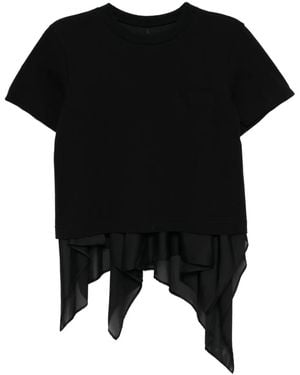 Sacai レイヤード トップ - ブラック