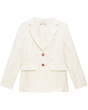 Maliparmi Jacquard Linen-Blend Jacket - White