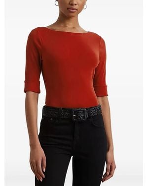 Ralph Lauren Oberteil mit U-Boot-Ausschnitt - Rot