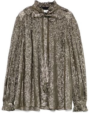 Chloé Lamé-Effect Blouse - Brown