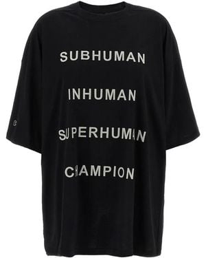 Rick Owens X Champion Slogan-Print T-Shirt - Black