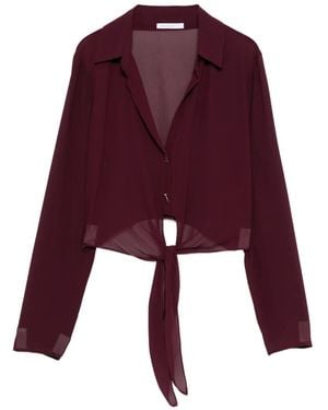 Patrizia Pepe Knot-Detail Blouse - Purple