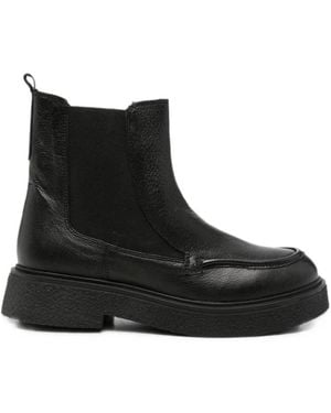 Gioseppo Grained Leather Ankle Boots - Black