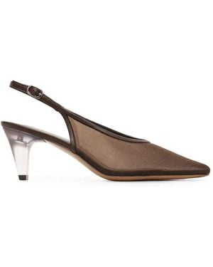 12 STOREEZ Slingback-Pumps Aus Mesh - Braun