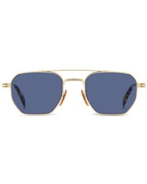 David Beckham Geometric-Frame Sunglasses - Blue