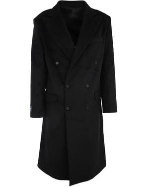 FAMILY FIRST Doppelreihiger Mantel - Schwarz