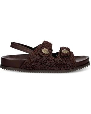 Twinset Crochet Shell-Embellished Sandals - Brown