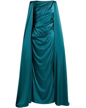 Talbot Runhof Draped Cape Dress - Blue