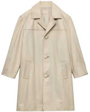 Prada Leather Coat - Natural