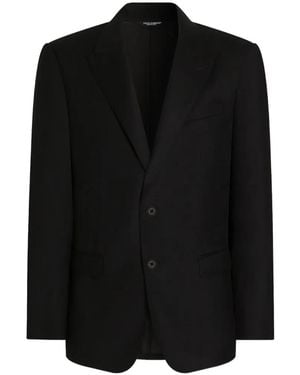 Dolce & Gabbana Martini Light Single-Breasted Flannel Jacket - Black