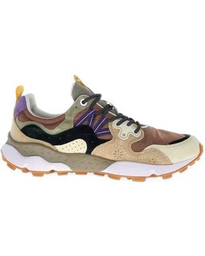 Flower Mountain Yamano 3 Uni Paneled Lace-Up Sneakers - White