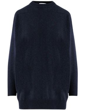 Jil Sander Crew-Neck Ribbed-Trim Jumper - Blue