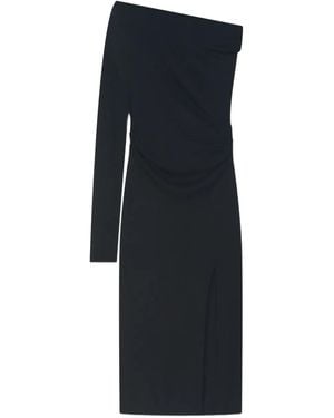 Aeron Sophia Midikleid mit Schlitz - Schwarz